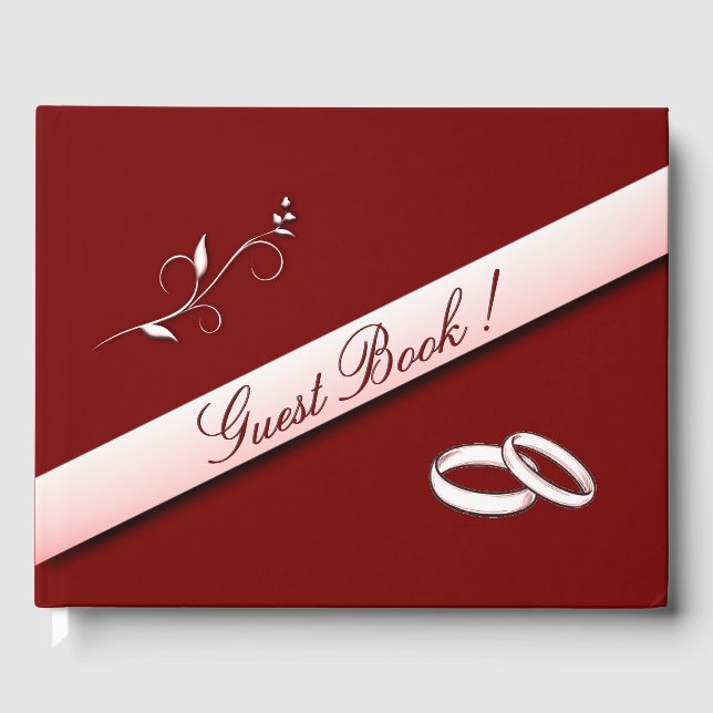 Gäst Bok för Marcella/Burgundy Bröllop (Framsida)
