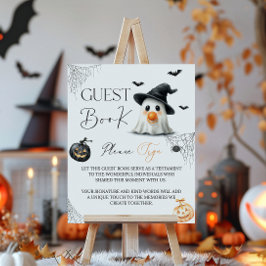 Gäst Bok Little Boo Baby Shower Halloween Poster