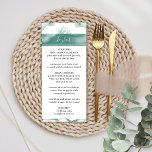 Gäst Namn, Grönt, Sage Watercolor Bröllop Meny<br><div class="desc">Önska dina gäster med den här elegantens romantiska personlig med namn. Sätt in kortet i ett enda! Utformning med delikata vattenfärgsdetaljer i en vacker blandning av grönt och sidnyanser både framtill och baktill. Tillbaka med ett alternativ för att lägga till - eller radera - initialer och datum för monogrammet. En...</div>