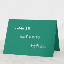 Gäst Namn Meal Choice Emerald Grönt Place Card Bordsnummer