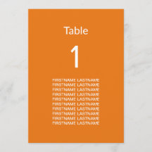 Gäst Namn Modern Bright Orange Bord-kort