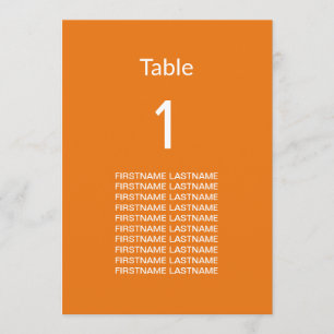 Gäst Namn Modern Bright Orange Bord-kort
