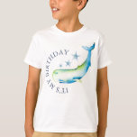 Gäst T-Shirt Birthday Boy Nautical<br><div class="desc">Gästen med hederlig t-shirt visar en val i blå nyans. Orden "Det är min födelsedag" har ett klassiskt teckensnitt. Använda mallens fält om du vill lägga till personligens text. Ett lysande val för barn och födelsedagsfester. Art och design av Victoria Grigaliunas</div>