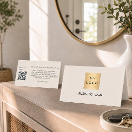 Gäst välkomst QR-kod grå beige hotellrumskort Placeringskort