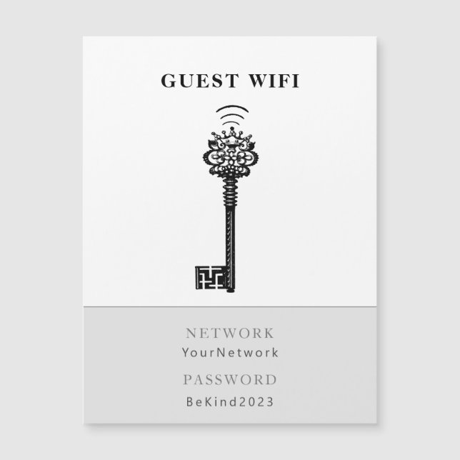 Gäst WiFi-lösenord och nätverksväxling (Fridge Mag (Framsida)