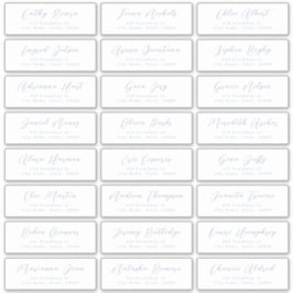 Gästadressetikett för Dusty Blue Snyggt-skript Klistermärken