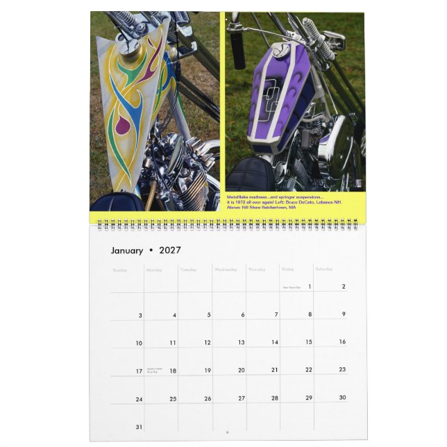 Gastank Graphics Motorcycle color art Huge Kalender (Jan 2027)