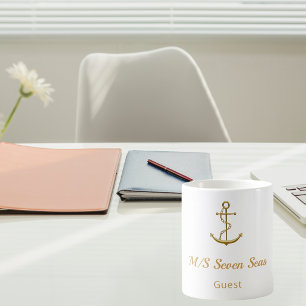 Gästare för ankarbåten namn i White guld Kaffemugg
