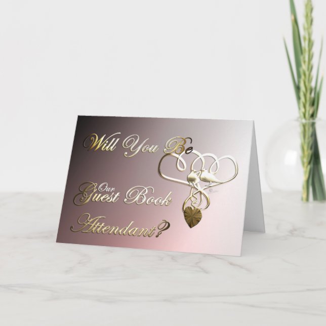 Gästassistenten bok, bröllop frieri inbjudan-duvor tack kort (Framsida)