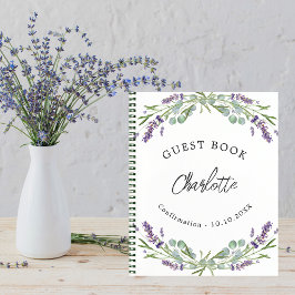 Gästbekräftande lavender violet eucalyptus bok anteckningsbok