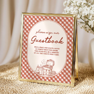 Gästbok Baby Q BBQ Par Baby Shower Poster