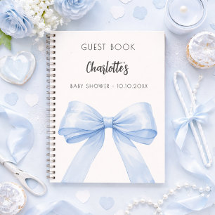 Gästbok Baby Shower slinga blå kräm elfenben pojke Anteckningsbok