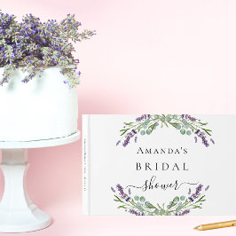 Gästbok bröllopsfest lavendel eucalyptus
