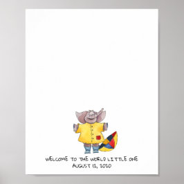 Gästbok för elefantbaby poster