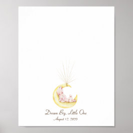 Gästbok för Kanin på månen Poster