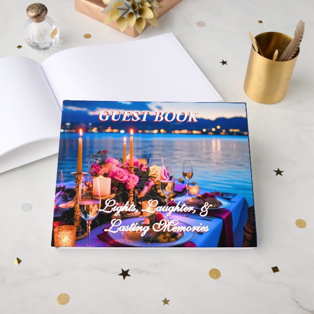 Gästbok för Ljus, Latter och Bestående Minnen (Framsida Öppen)