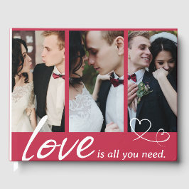 Gästbok för parcollage med 'Kärlek är allt du behö