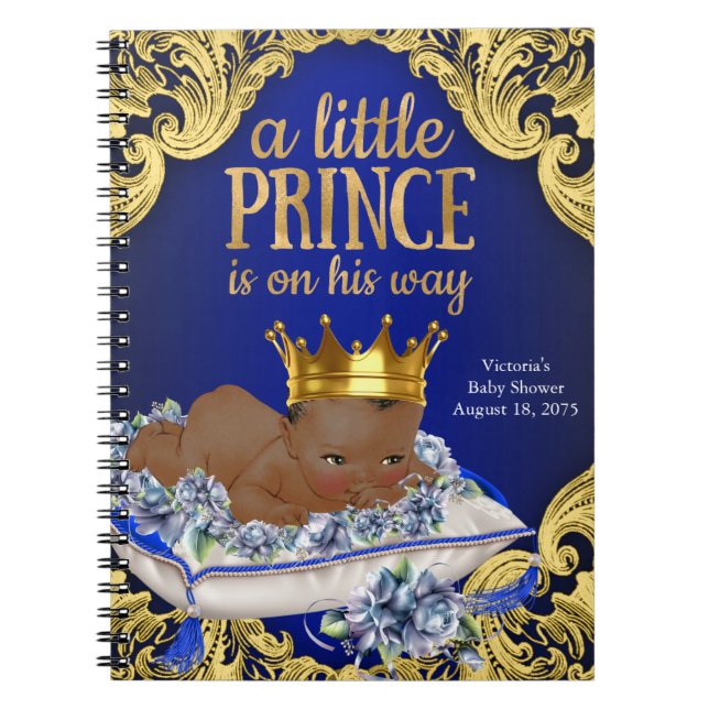 Gästbok för prinsbaby shower anteckningsbok (Framsidan)