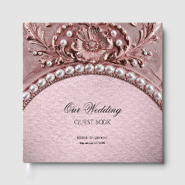 Gästbok med rosa blommor