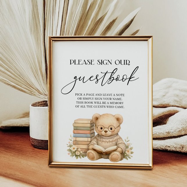Gästbok Sagobok Nytt kapitel Björn Bebis Shower Poster (Skapare uppladdad)