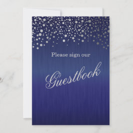 Gästbok vigselskylt - Mörkblå