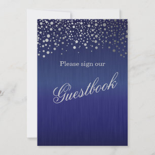Gästbok vigselskylt - Mörkblå