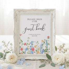 Gästbok Vildblomma Bröllopsskylt Poster