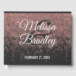 Gästboken Ro Guld Glitter, svart Bröllop Gästböcker