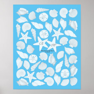 Gästbokposter med snäckor - 50 rutor poster
