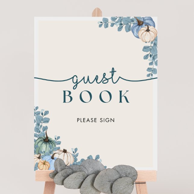 Gästbokssignering för baby shower med pumpa poster (Skapare uppladdad)