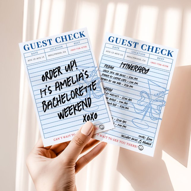 Gästcheck Bachelorette Cocktail Weekend Inbjudningar (Skapare uppladdad)