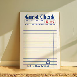 Gästcheckkonst, Retro restaurang gästchecksposter Poster