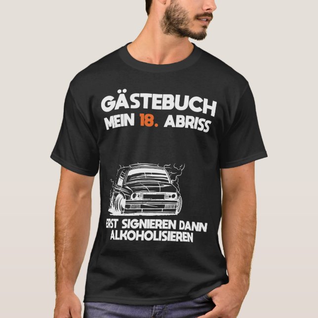 Gästebuch 18 Geburtstag Abriss T Shirt (Framsida)