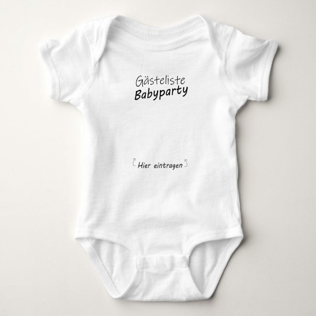 Gästebuch Babyparty Geburt Junge Mädchen Gästelist T Shirt (Framsida)