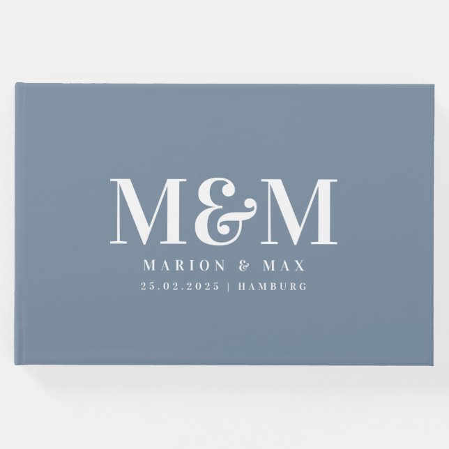 Gästebuch Dusty Blue 01 Gästböcker (Framsida)