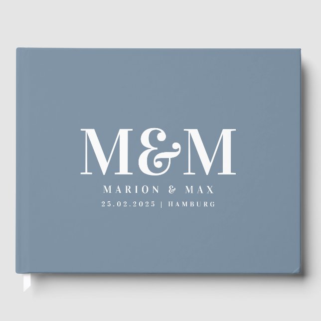 Gästebuch Dusty Blue 01 Gästböcker (Framsida)