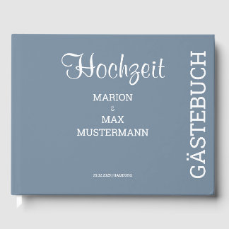 Gästebuch Hochzeit Dusty Blue 01 Gästböcker