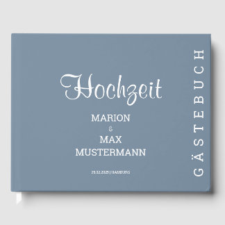 Gästebuch Hochzeit Dusty Blue 01 Gästböcker