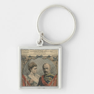 Gäster av frankriken, kung Frederick VIII och Fyrkantig Silverfärgad Nyckelring