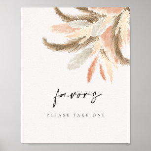 Gästfavoriter undertecknar Guld Pampas Grass Bröll Poster
