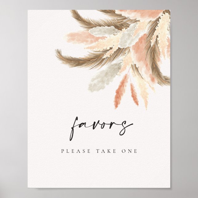 Gästfavoriter undertecknar Guld Pampas Grass Bröll Poster (Framsidan)