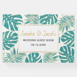 Gästgästen bok i det moderna och guld tropiska löv