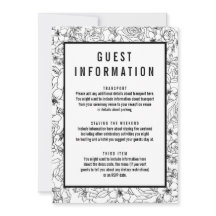 Gästinfo för enkel svartvit blommigt