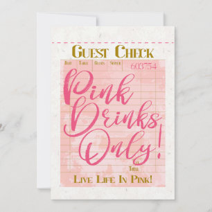 Gästkontroll Inleverans Rosa Drinks Preppy Feminin