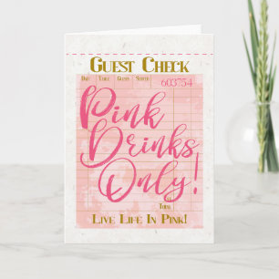 Gästkontroll Inleverans Rosa Drinks Preppy Feminin Anteckningskort