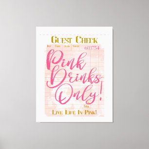 Gästkontroll Inleverans Rosa Drinks Preppy Feminin Canvastryck