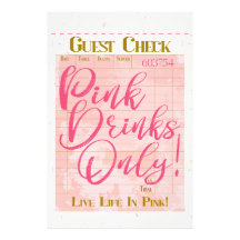 Gästkontroll Inleverans Rosa Drinks Preppy Feminin