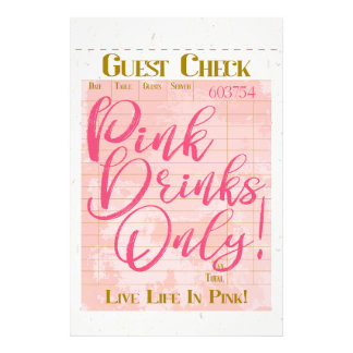 Gästkontroll Inleverans Rosa Drinks Preppy Feminin Fototryck