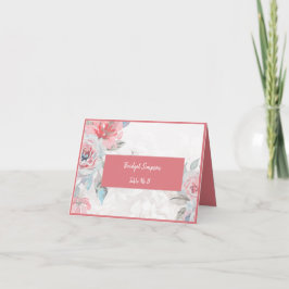 gästkort för blommigt ro peony bröllop tack kort