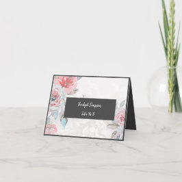 gästkort för blommigt ro peony bröllop tack kort